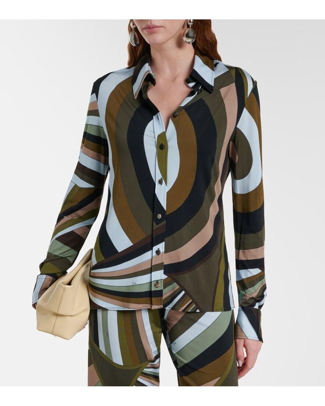 Emilio Pucci Black Marmo Silk Shirt