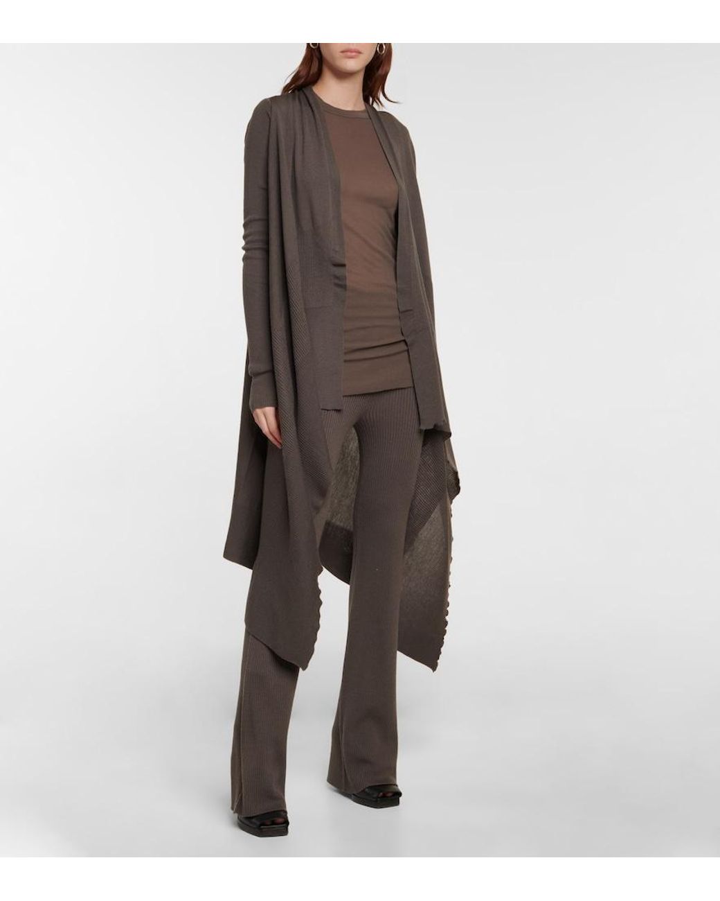 Rick Owens Multicolor Rib-Knit Wool-Blend Pants