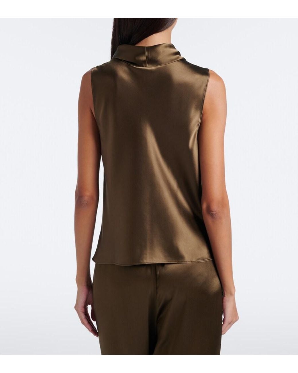 Leset Green Barb Satin Top