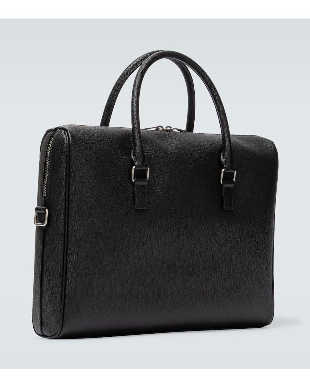 Saint Laurent Black Duffle Leather Briefcase for men