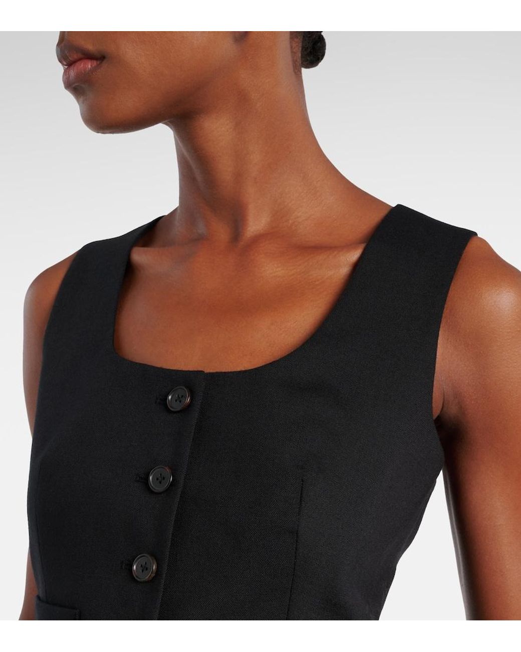 Veronica Beard Black Morris Wool Vest