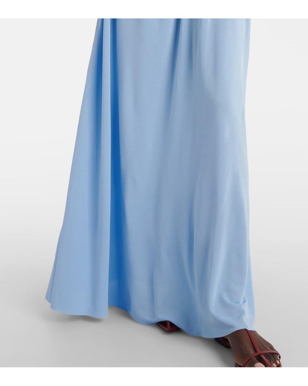 Proenza Schouler Blue Frankie Caped Jersey Maxi Dress
