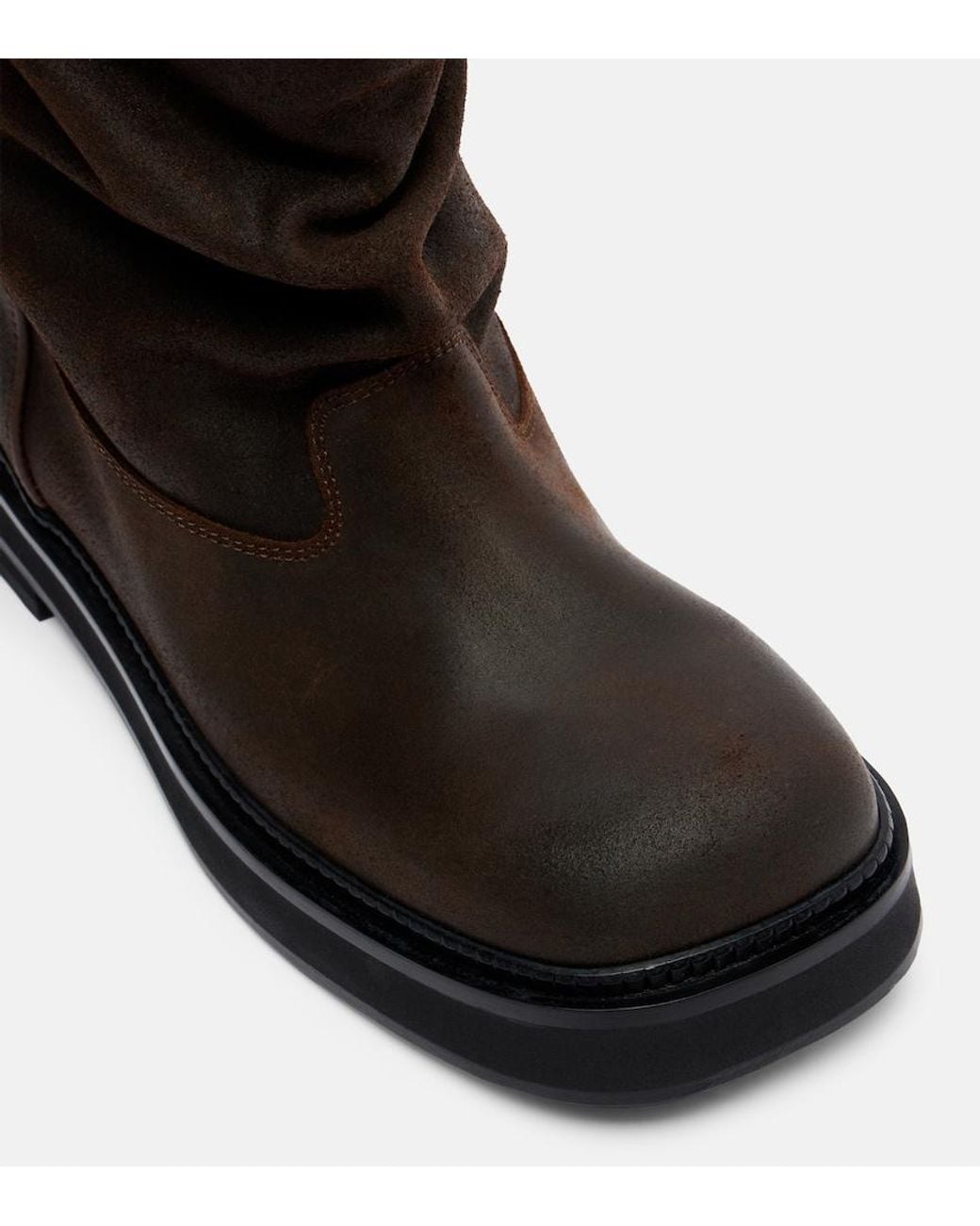 The Attico Black Robin Passeggiata Leather Combat Boots