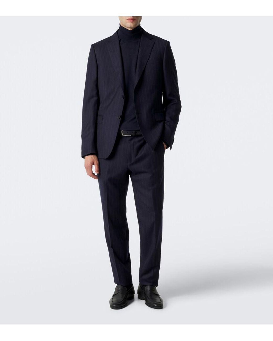 Thom Sweeney Blue Cashmere And Silk Turtleneck Sweater for men