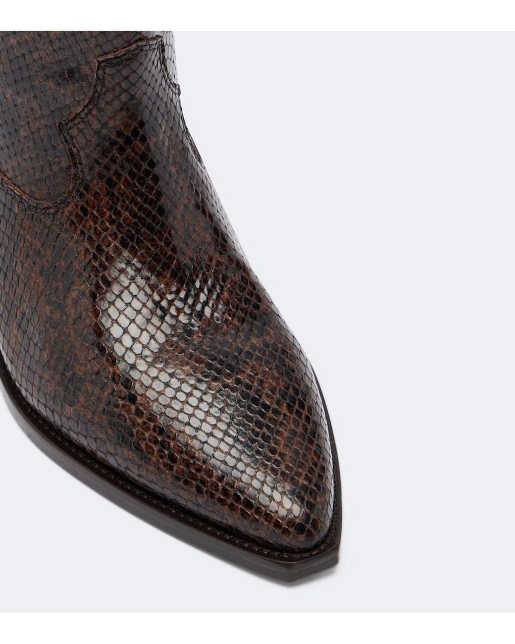 Isabel Marant Black Duerto Snake-Effect Leather Cowboy Boots
