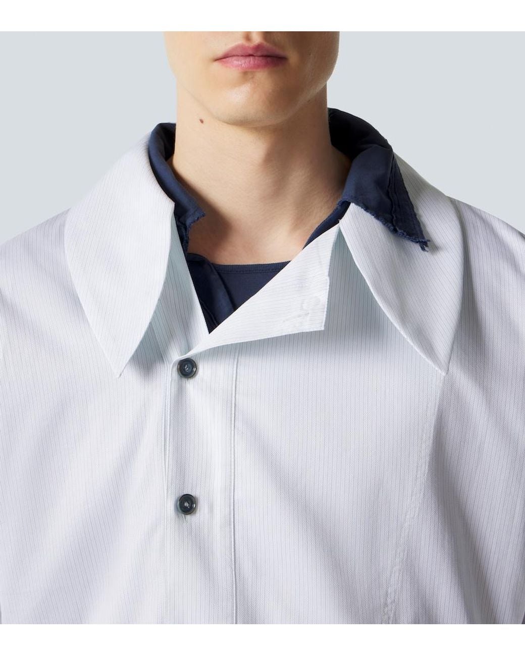 Kiko Kostadinov Blue Kest Striped Cotton Shirt for men