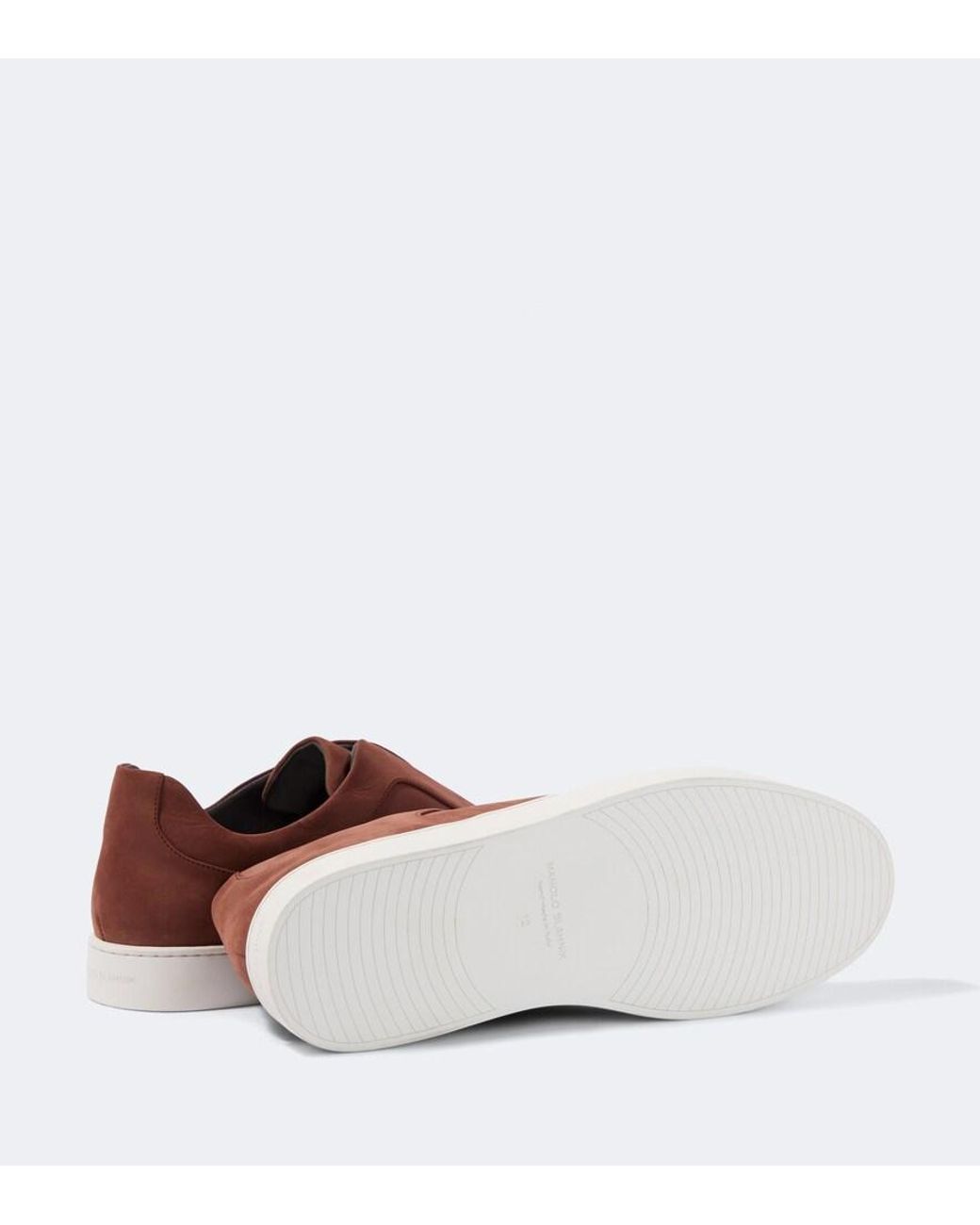 Manolo Blahnik Brown Agilio Suede Sneakers for men