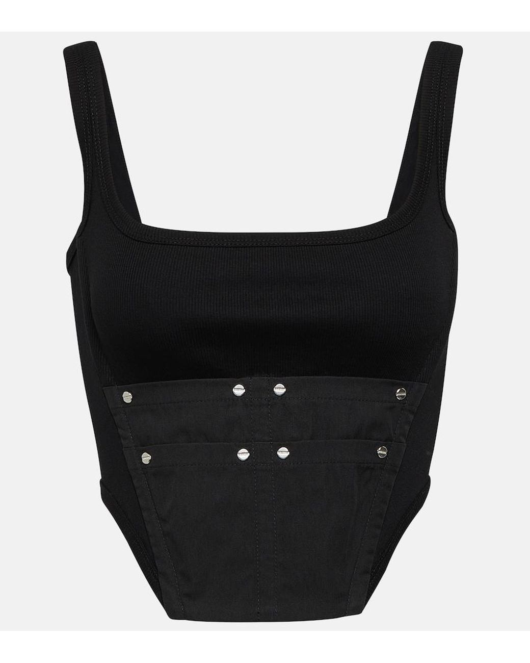 Dion Lee Black Workwear Cotton Corset Top