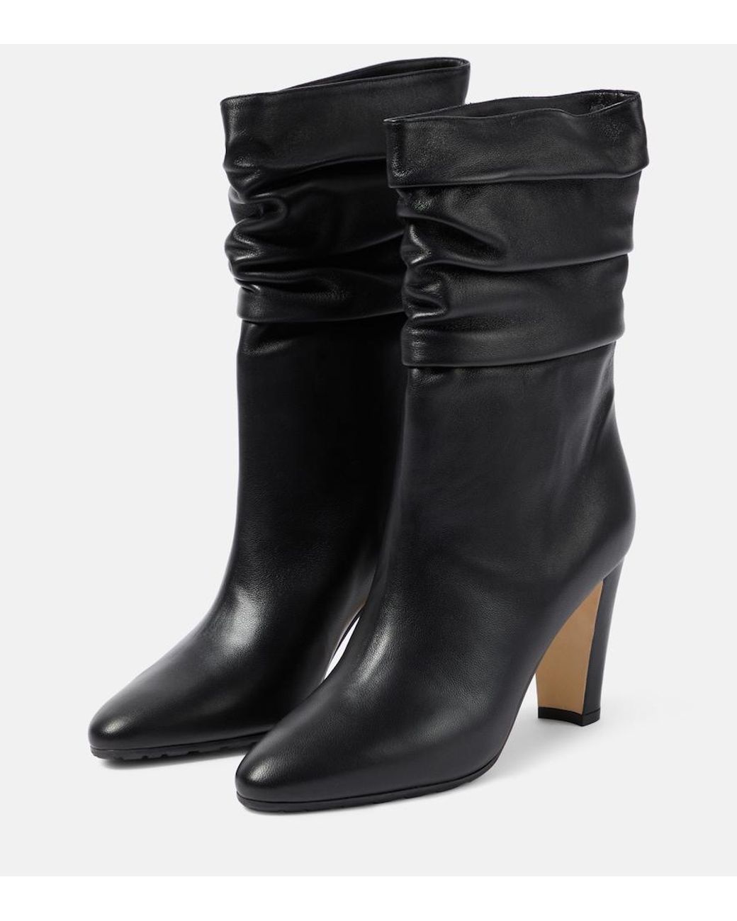 Manolo Blahnik Black Calasso Leather Ankle Boots