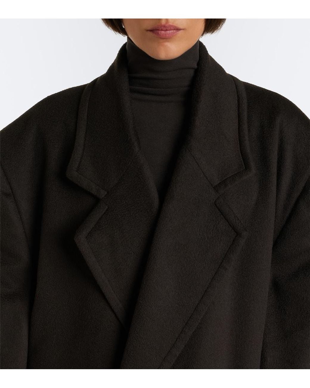Gucci Black Double-Breasted Oversized Cashmere Coat