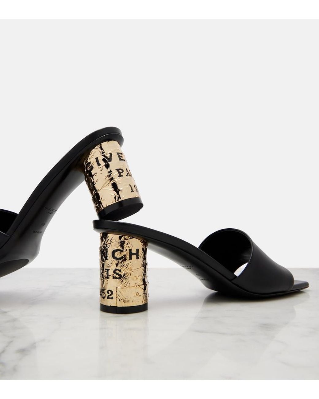 Givenchy Black Tape 65 Leather Mules