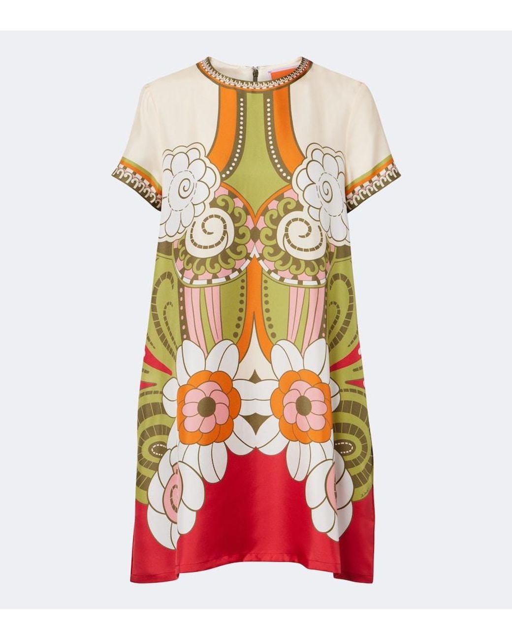 LaDoubleJ Multicolor Mini Swing Printed Silk Minidress