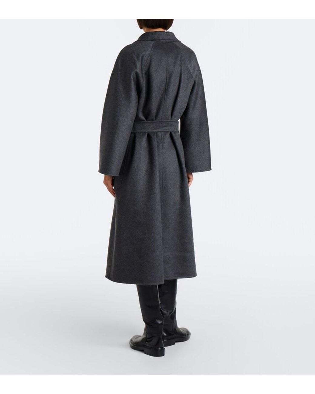 Max Mara Black Cashmere Wrap Coat