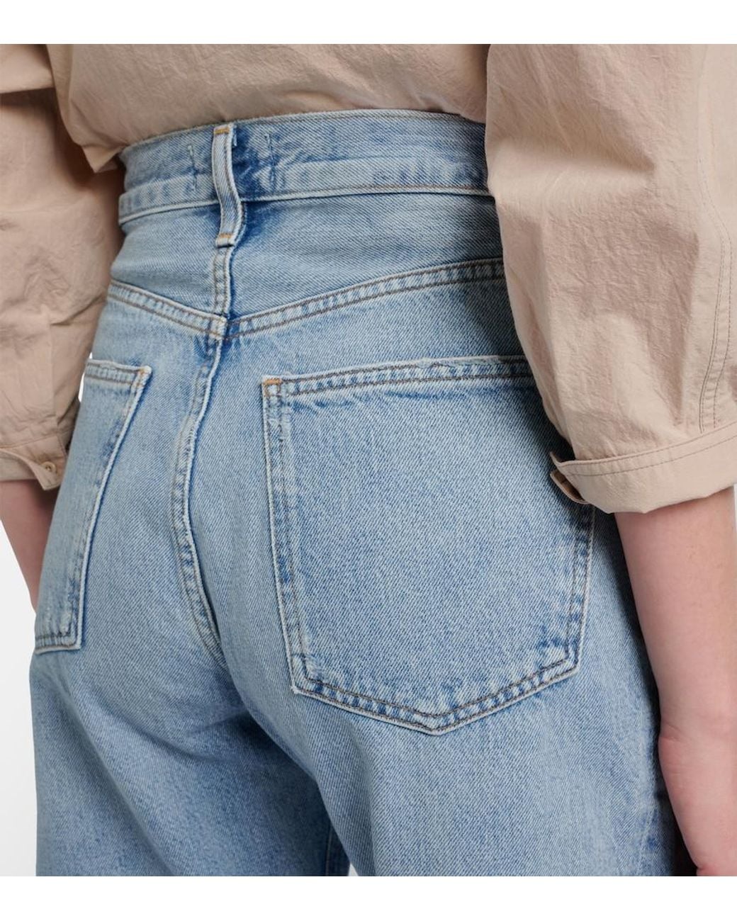 Agolde Blue Luna Faded Barrel-Leg Jeans