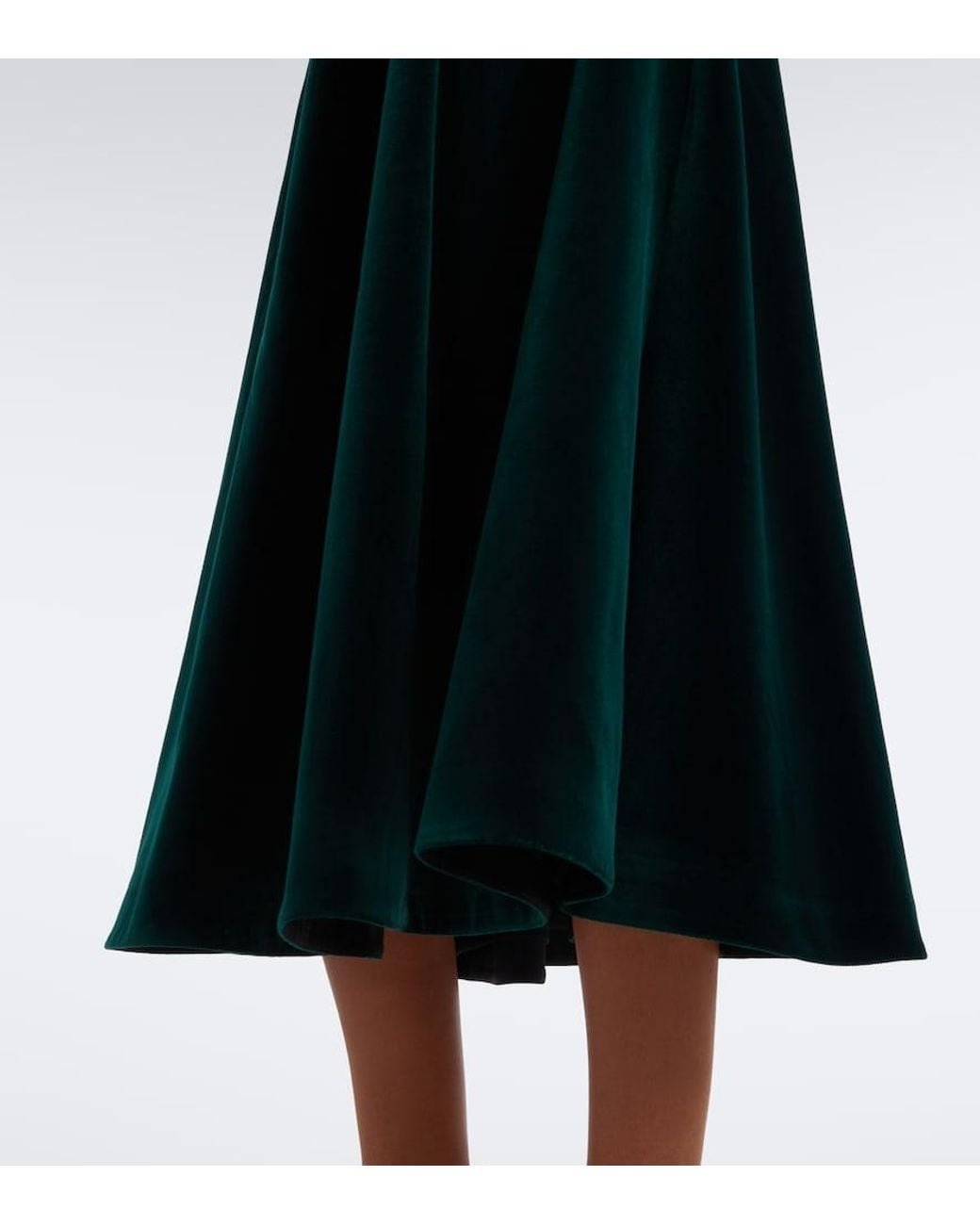 Emilia Wickstead Black Camilla Belted Cotton Velvet Midi Dress
