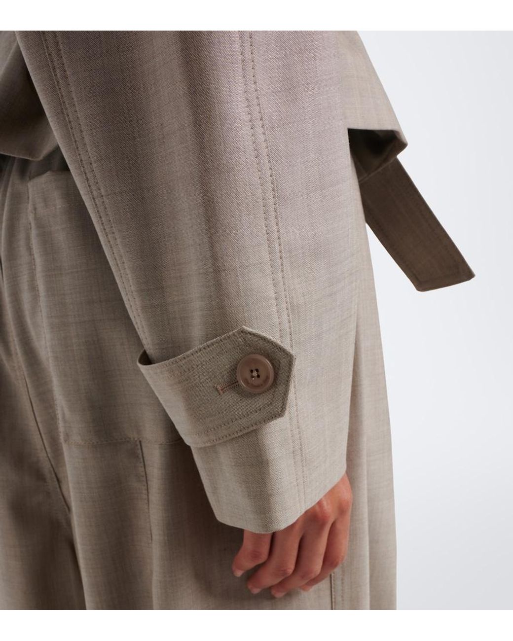 Frankie Shop Natural Stan Belted Wool Jacket