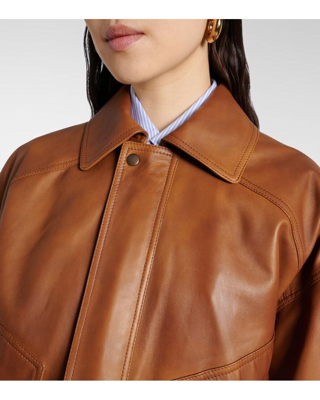 Saint Laurent Brown Leather Jacket