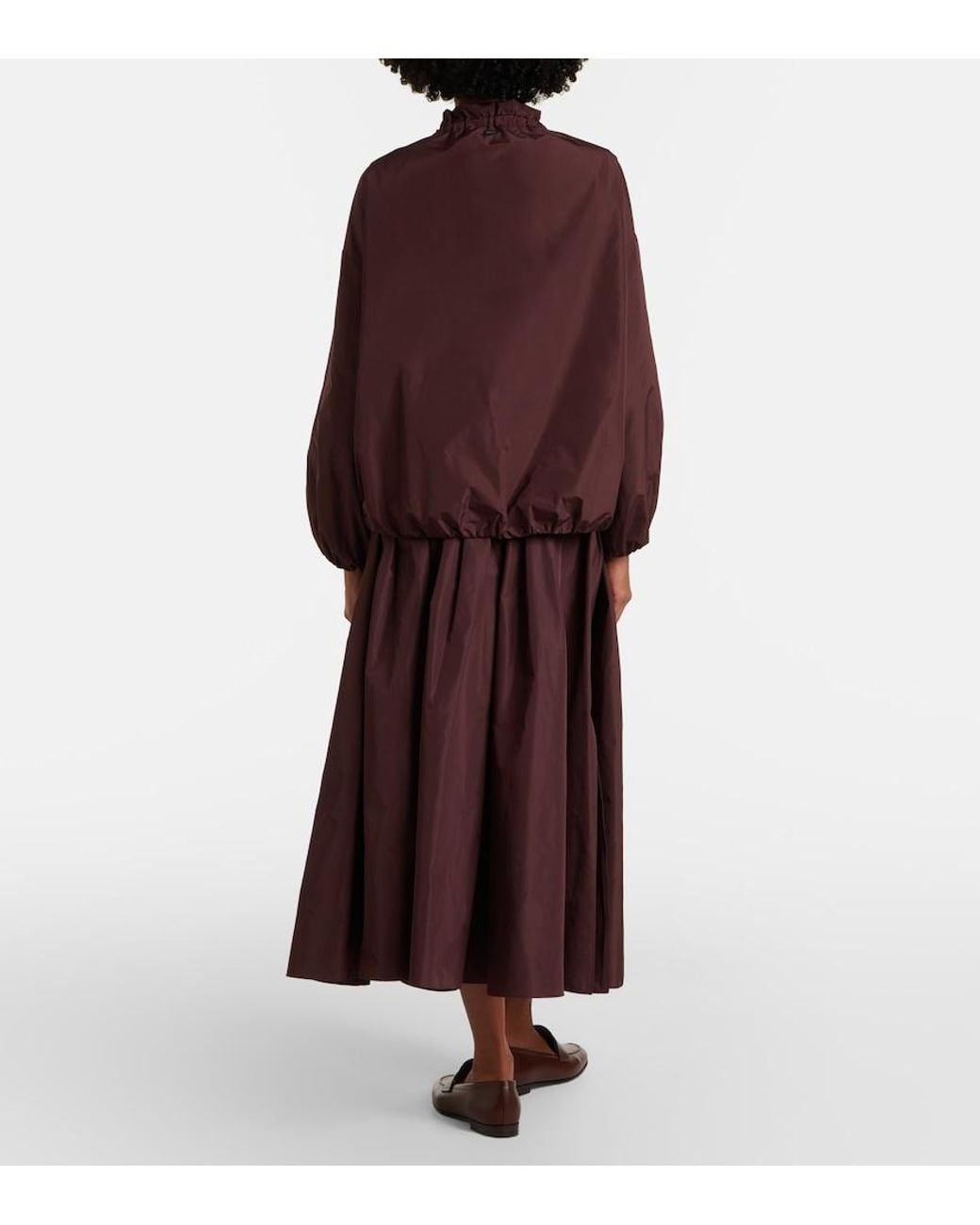 Max Mara Purple Pleated Taffeta Midi Skirt