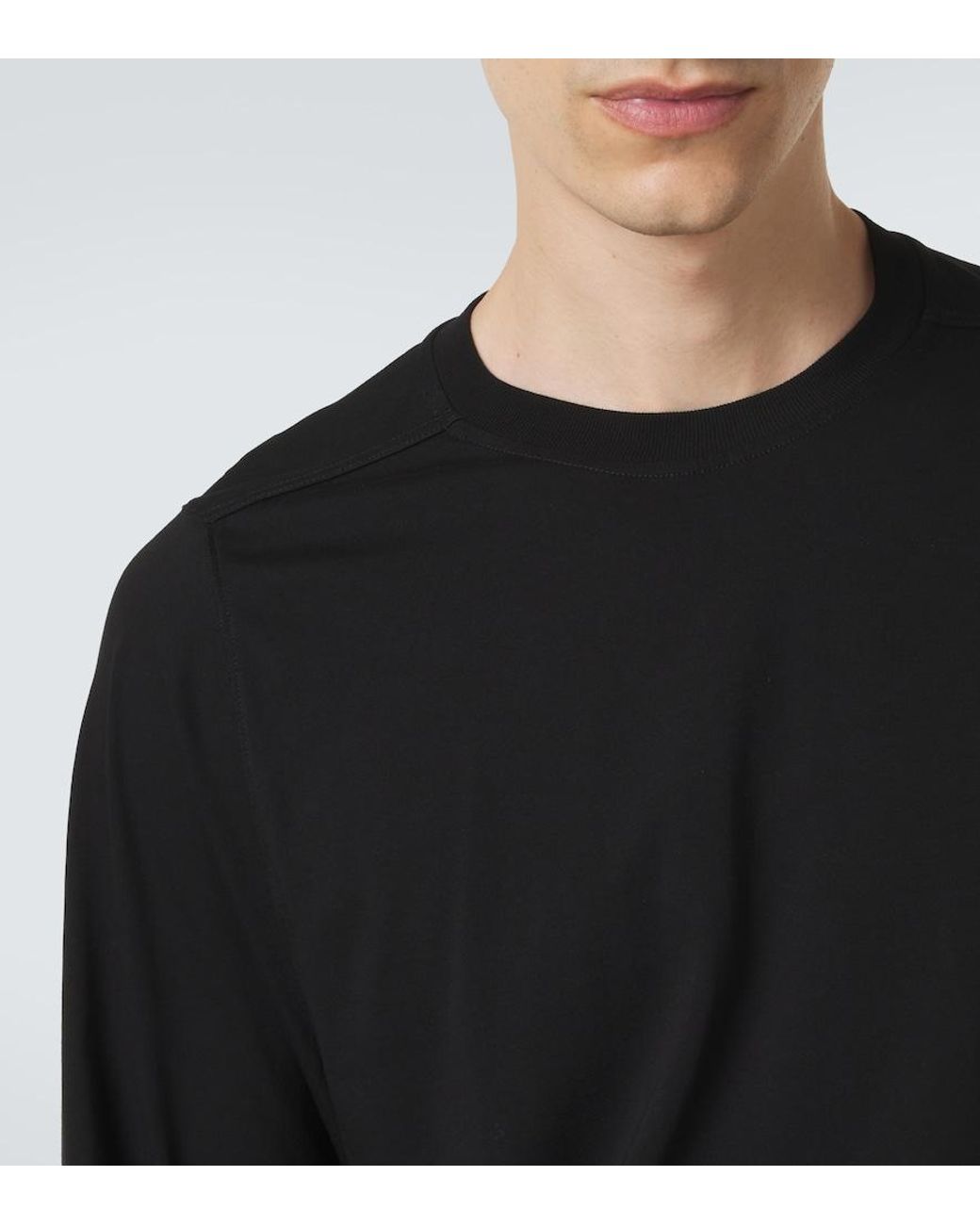 Rick Owens Black Cotton Jersey T-Shirt for men