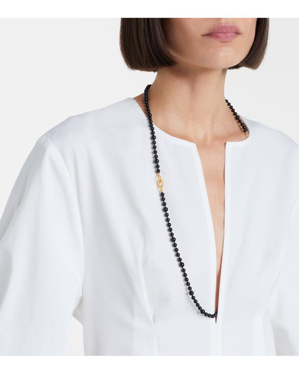 Totême White Pleated Cotton Minidress