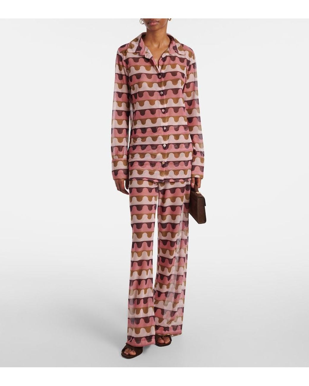 Adriana Degreas Pink Giardino Printed Shirt