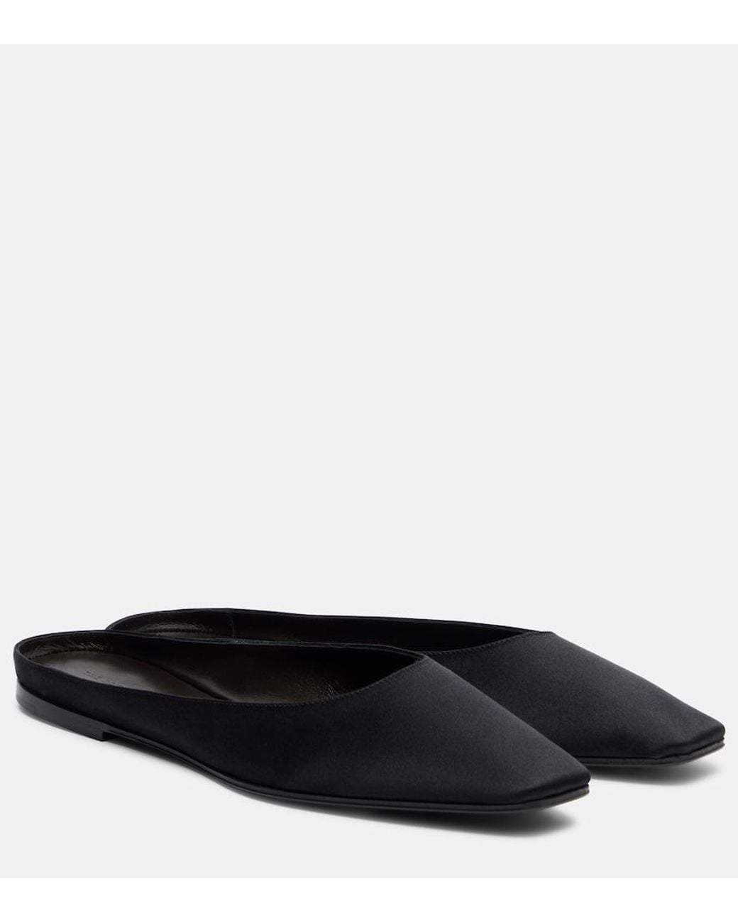 The Row Black June Satin Mules
