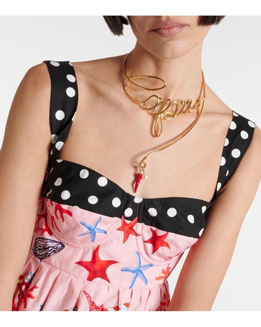 Dolce & Gabbana Red Capri Printed Cotton Minidress
