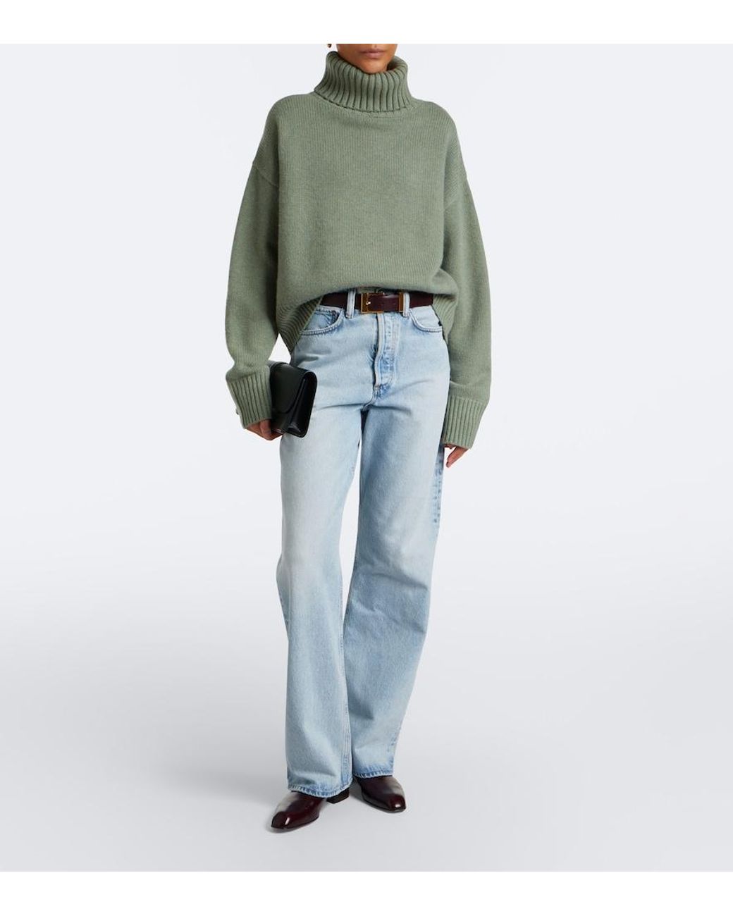Extreme Cashmere Green N°434 Crop Xtra Cashmere Sweater