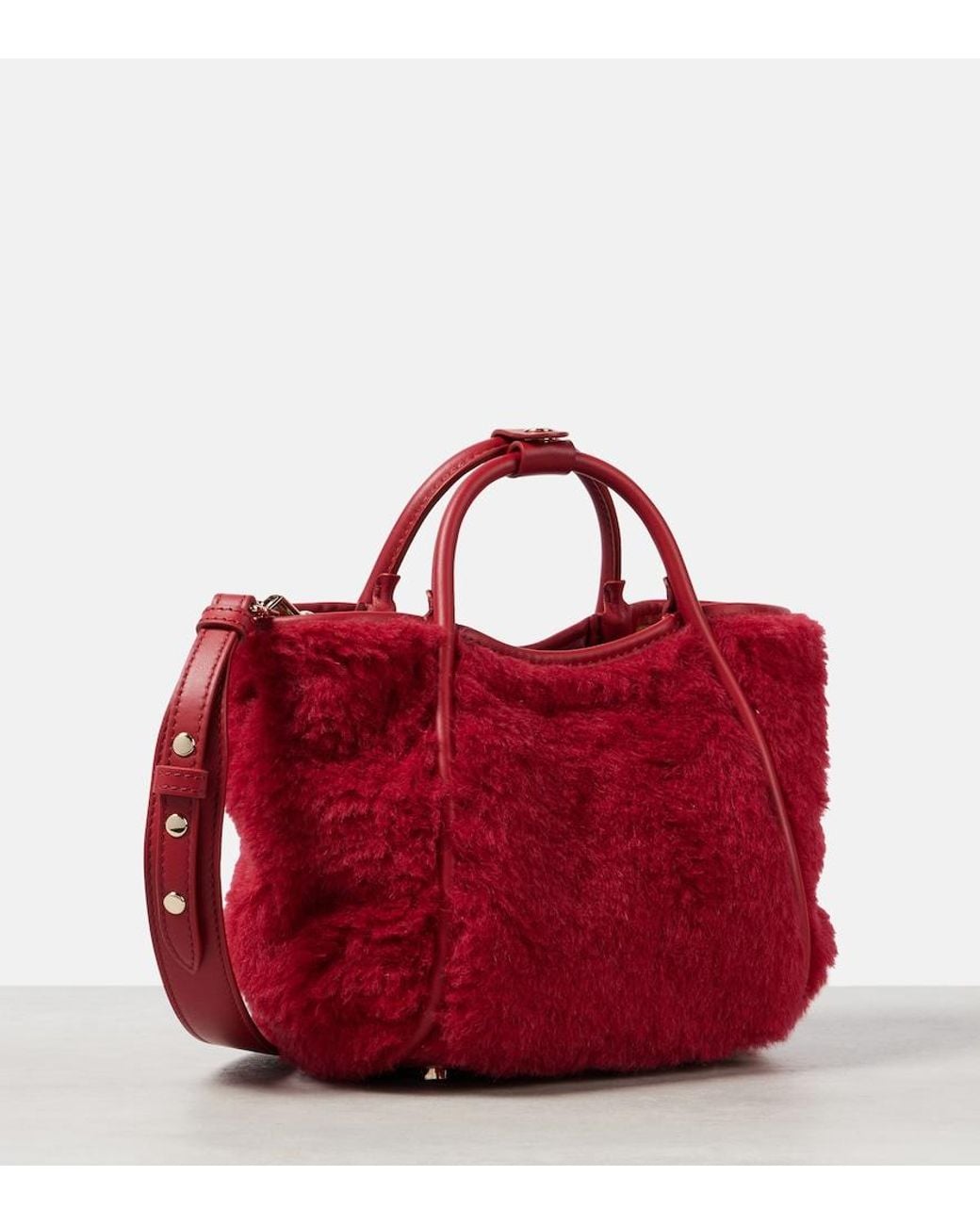 Max Mara Red Marine Small Teddy Tote Bag