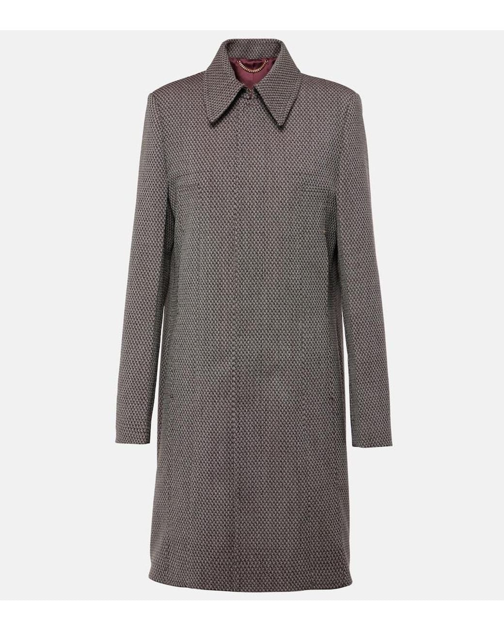 Victoria Beckham Gray Tailored Virgin Wool Coat