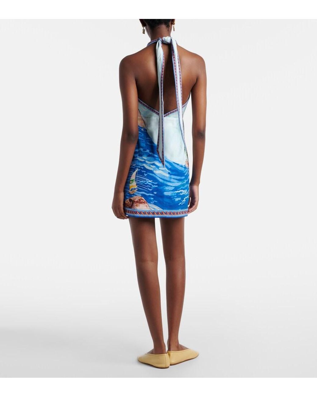 ALÉMAIS Blue Island Printed Cotton Minidress