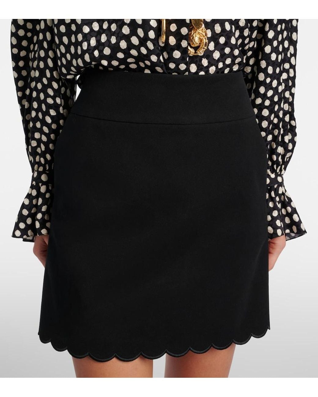 Chloé Black High-Rise Cotton Miniskirt