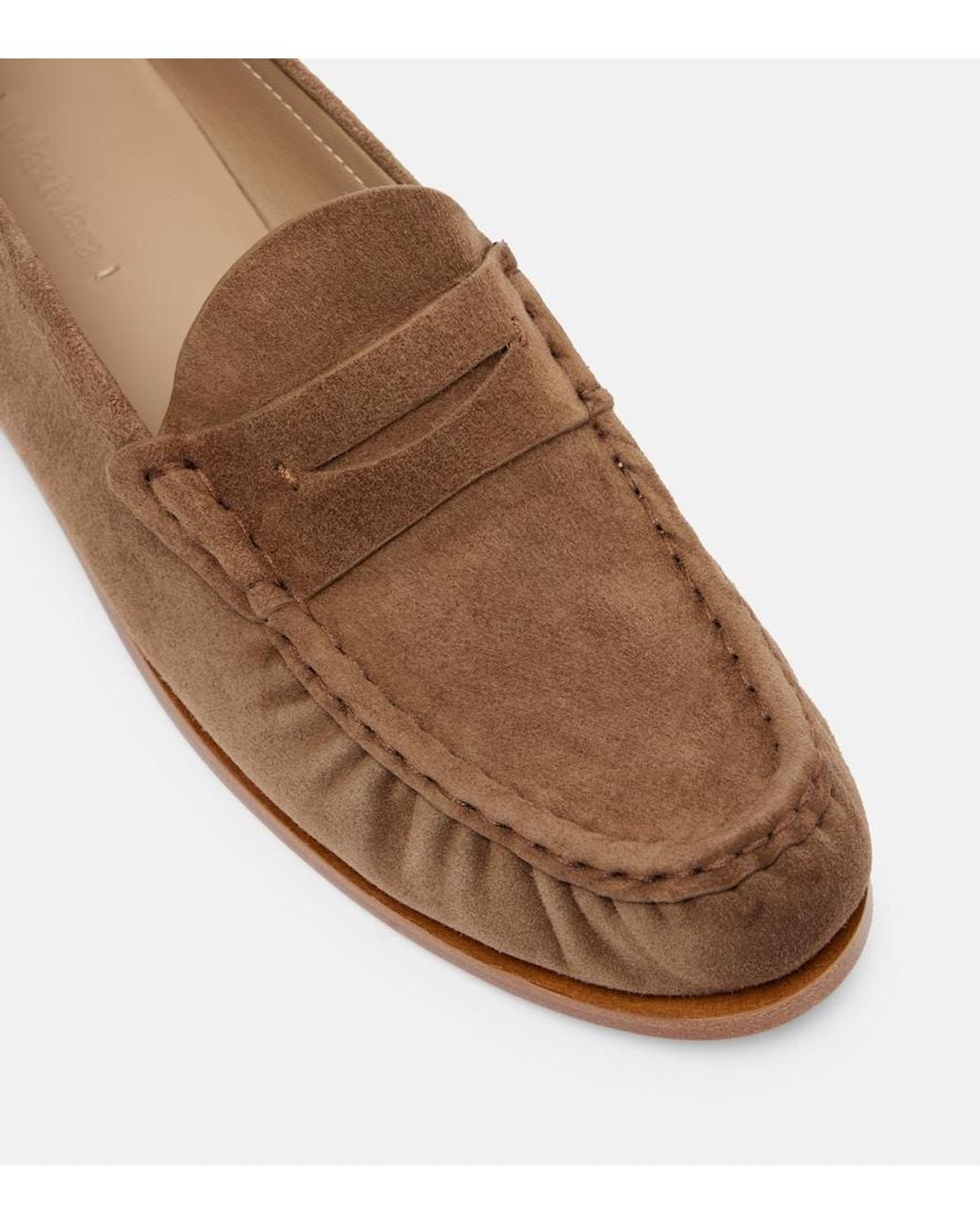 Max Mara Brown Suede Penny Lofaers