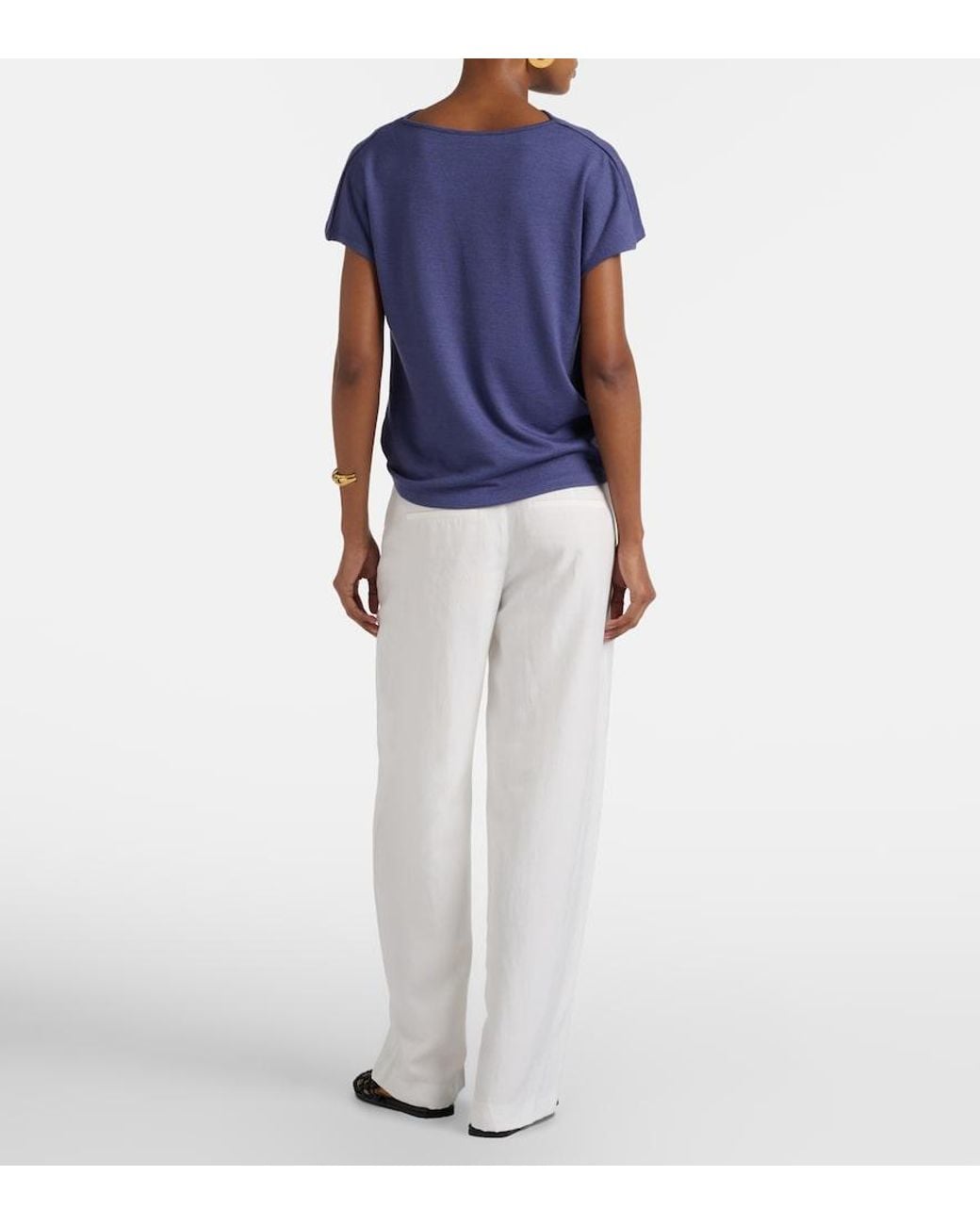 Vince White Mid-Rise Wide-Leg Pants