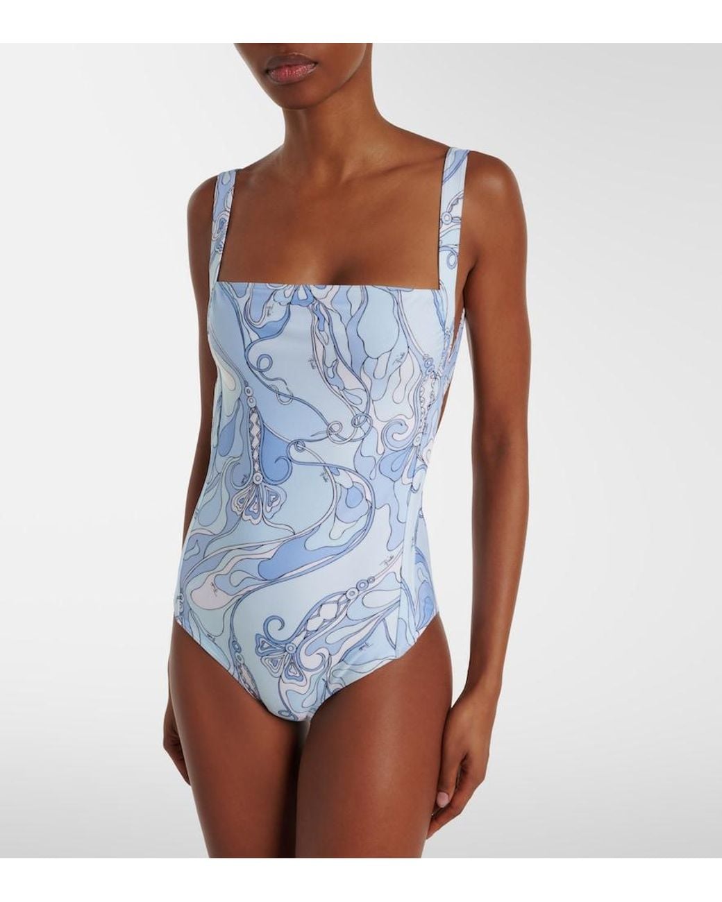 Emilio Pucci Blue Printed Swimsuit