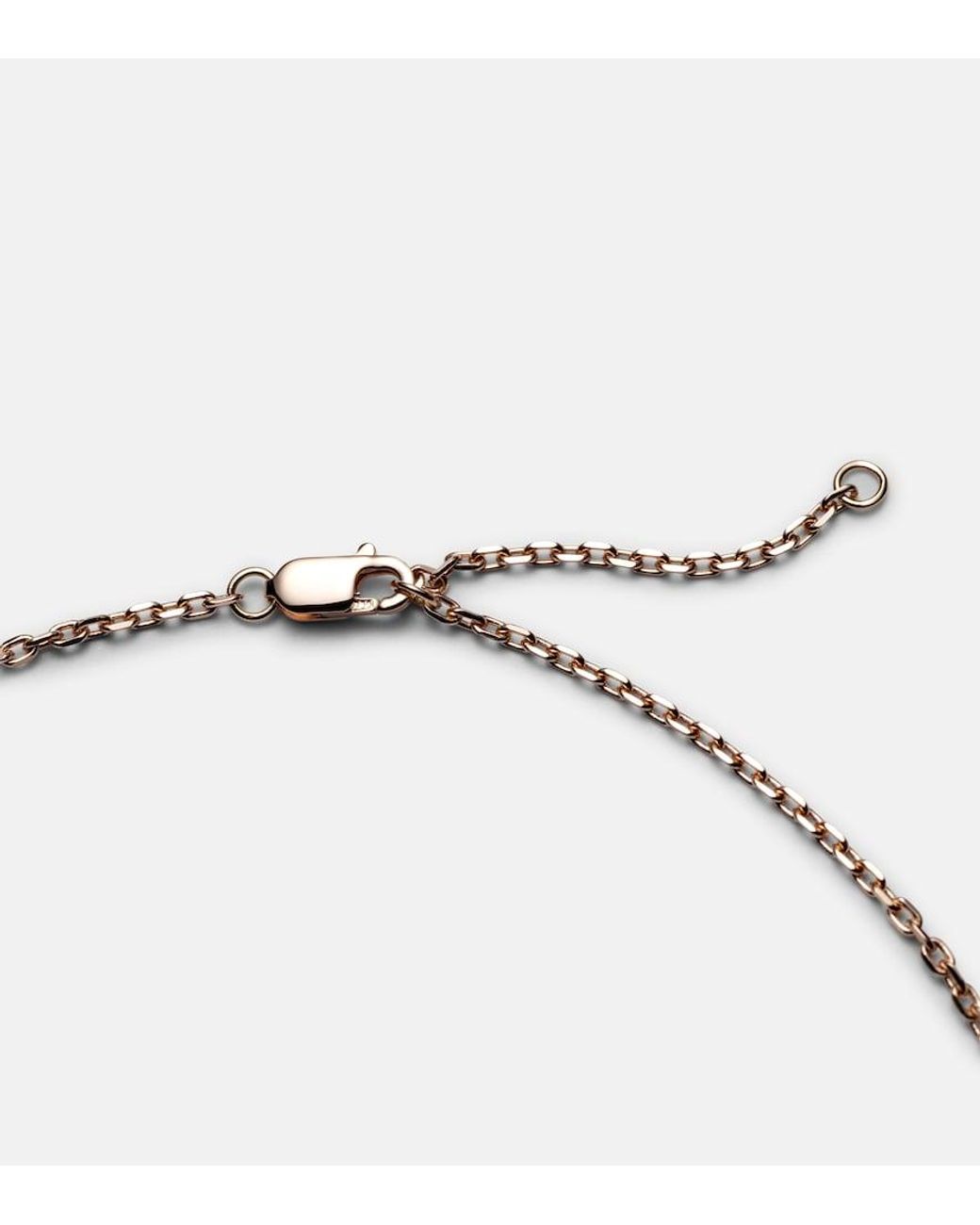 Repossi Pink Antifer 18Kt Rose Pendant Necklace With Malachite And Diamonds