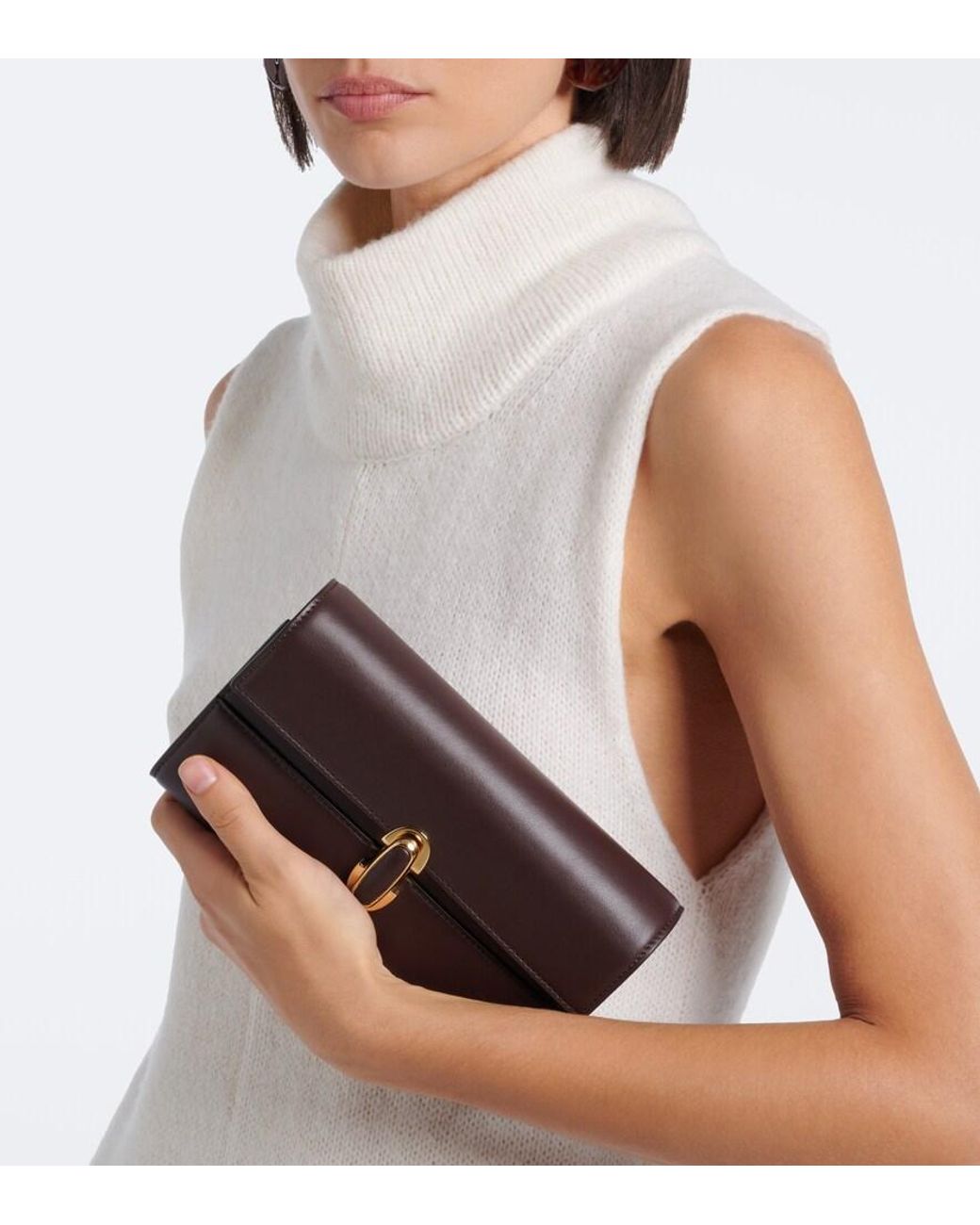SAVETTE Black Symmetry Mini Leather Crossbody Bag