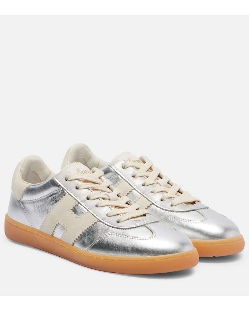 Hogan White Cool Metallic Leather Sneakers