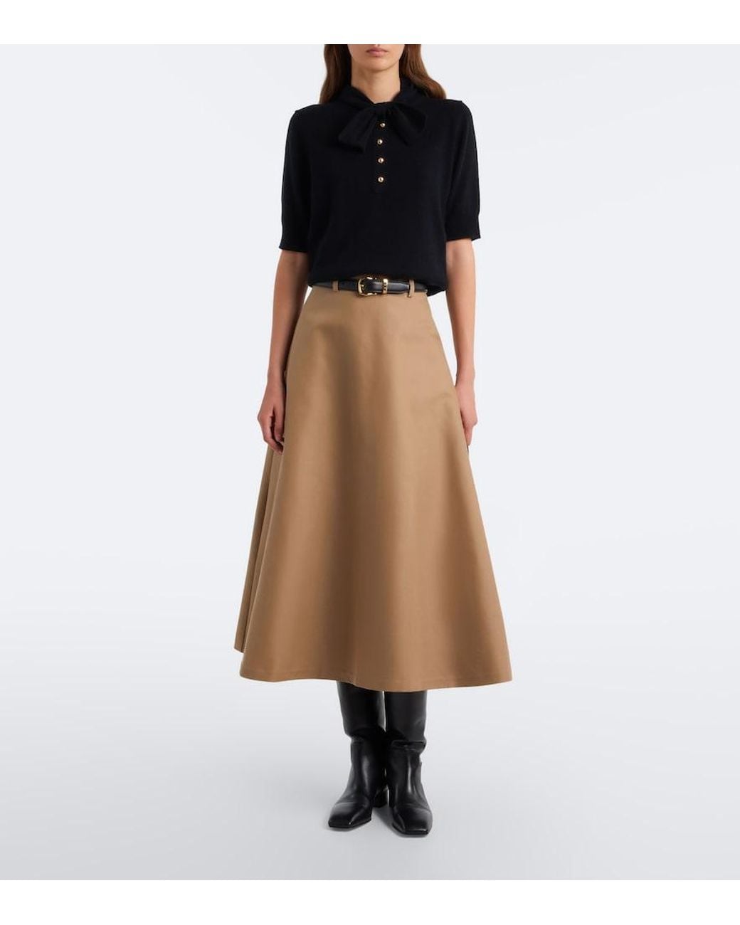 Jardin Des Orangers Black Wool And Cashmere Polo Sweater