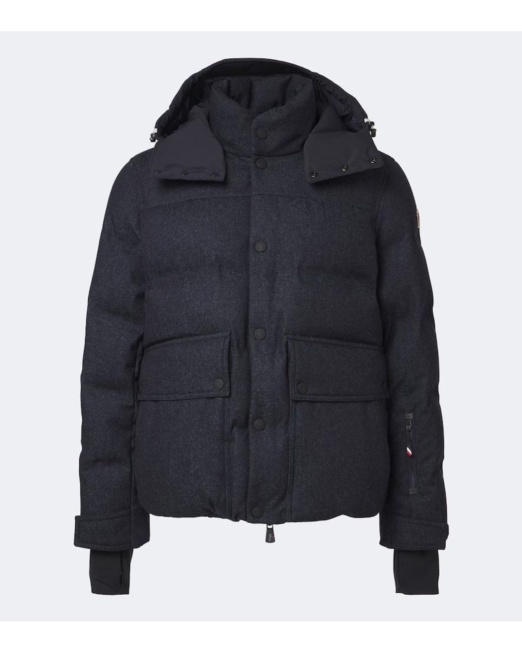 Moncler Black Servance Virgin Wool Down Ski Jacket for men