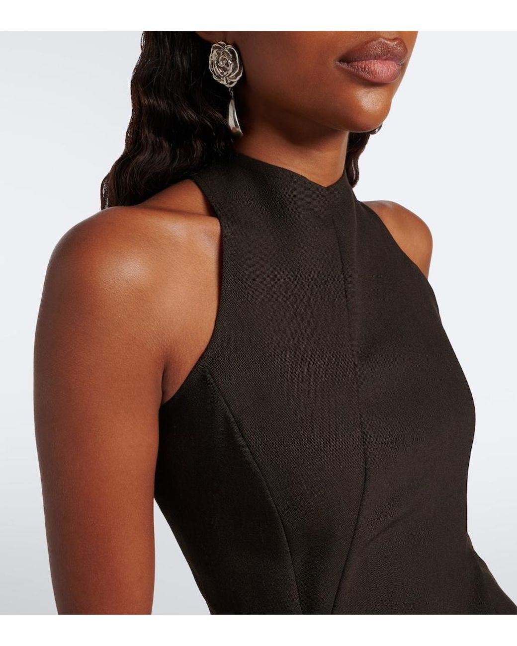 Magda Butrym Black Peplum Wool Top
