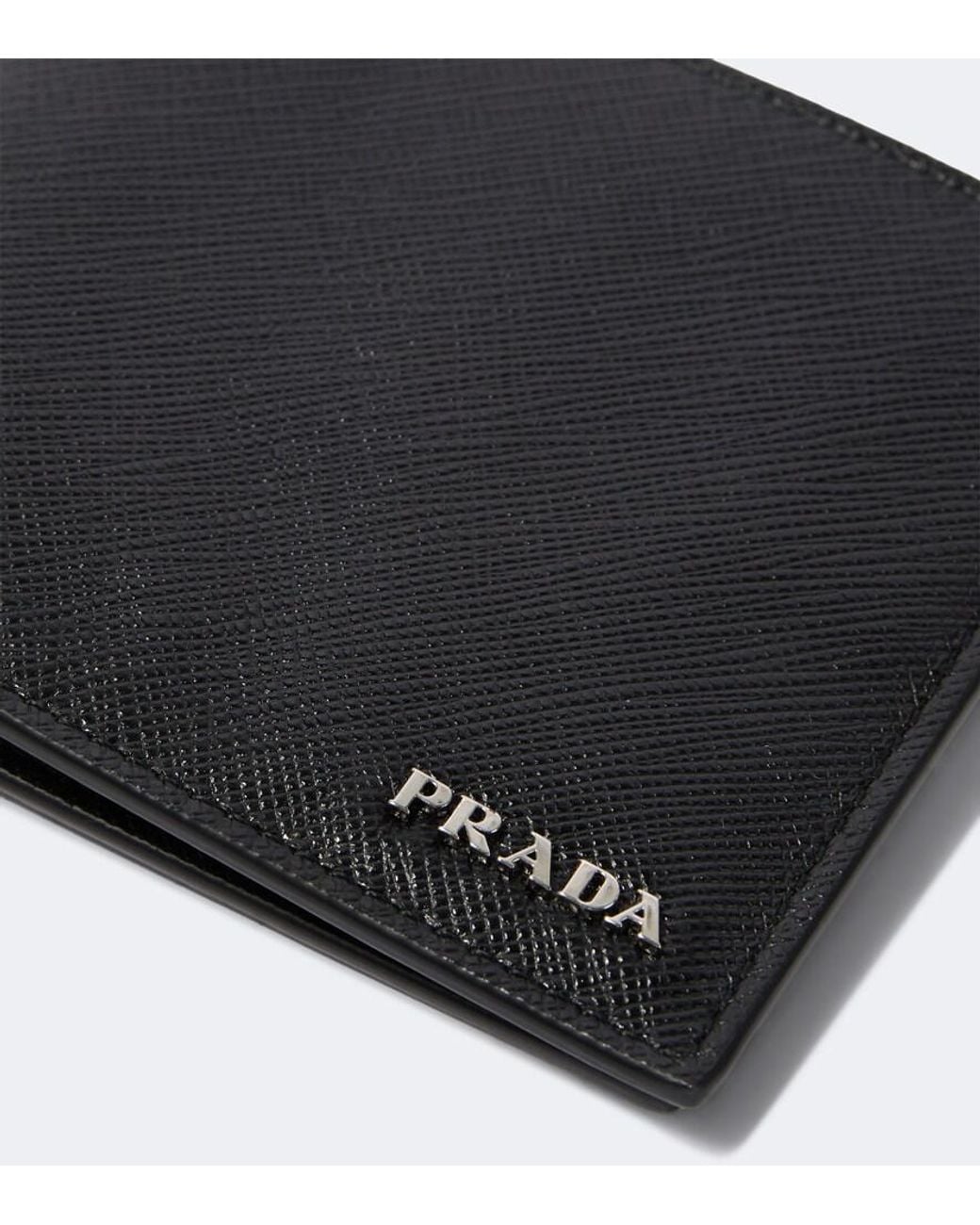 Prada Black Saffiano Leather Bifold Wallet for men
