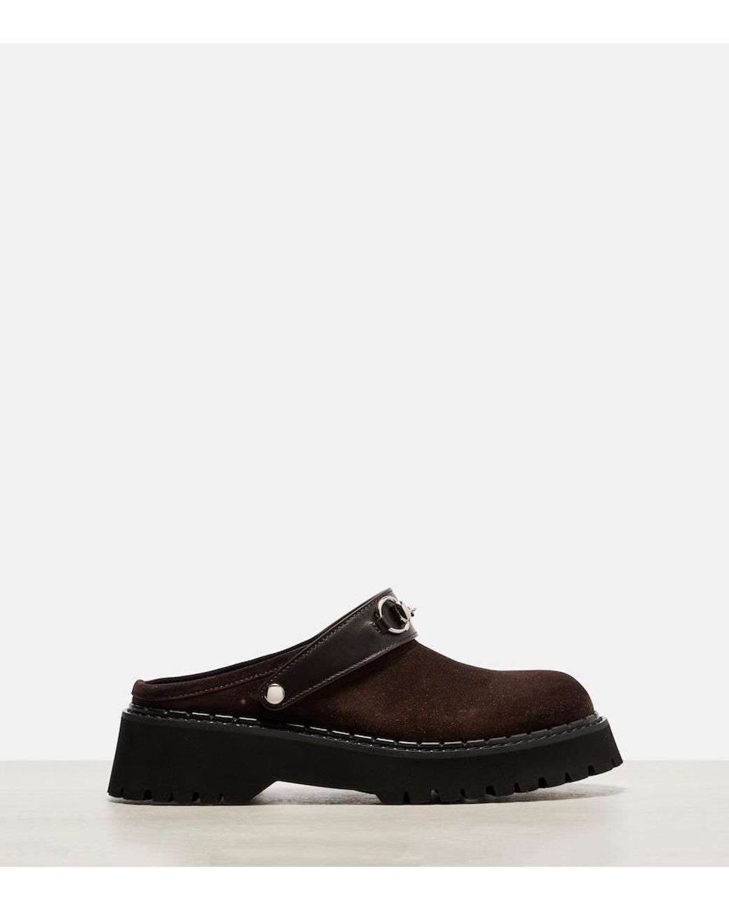Gucci Brown Horsebit Suede Mules