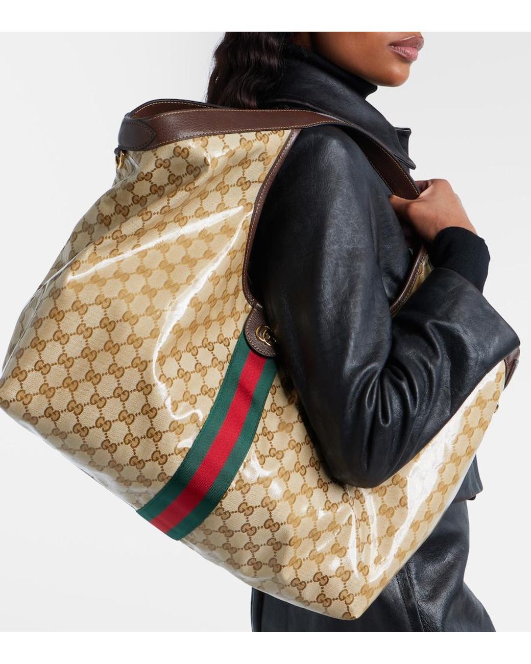 Gucci Brown Giglio Gg Large Tote Bag