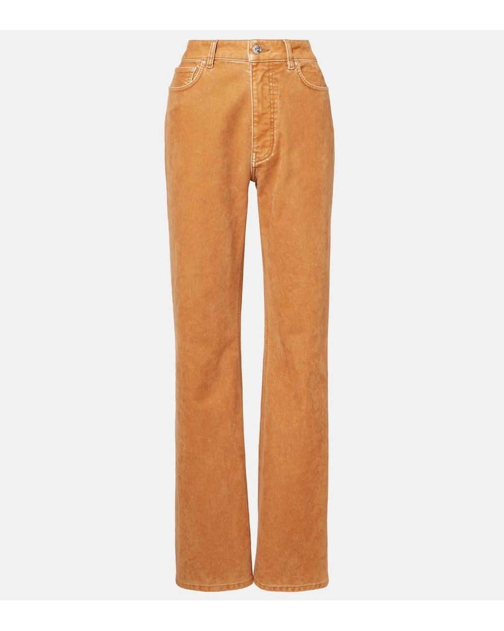 Rabanne Orange High-Rise Straight Jeans