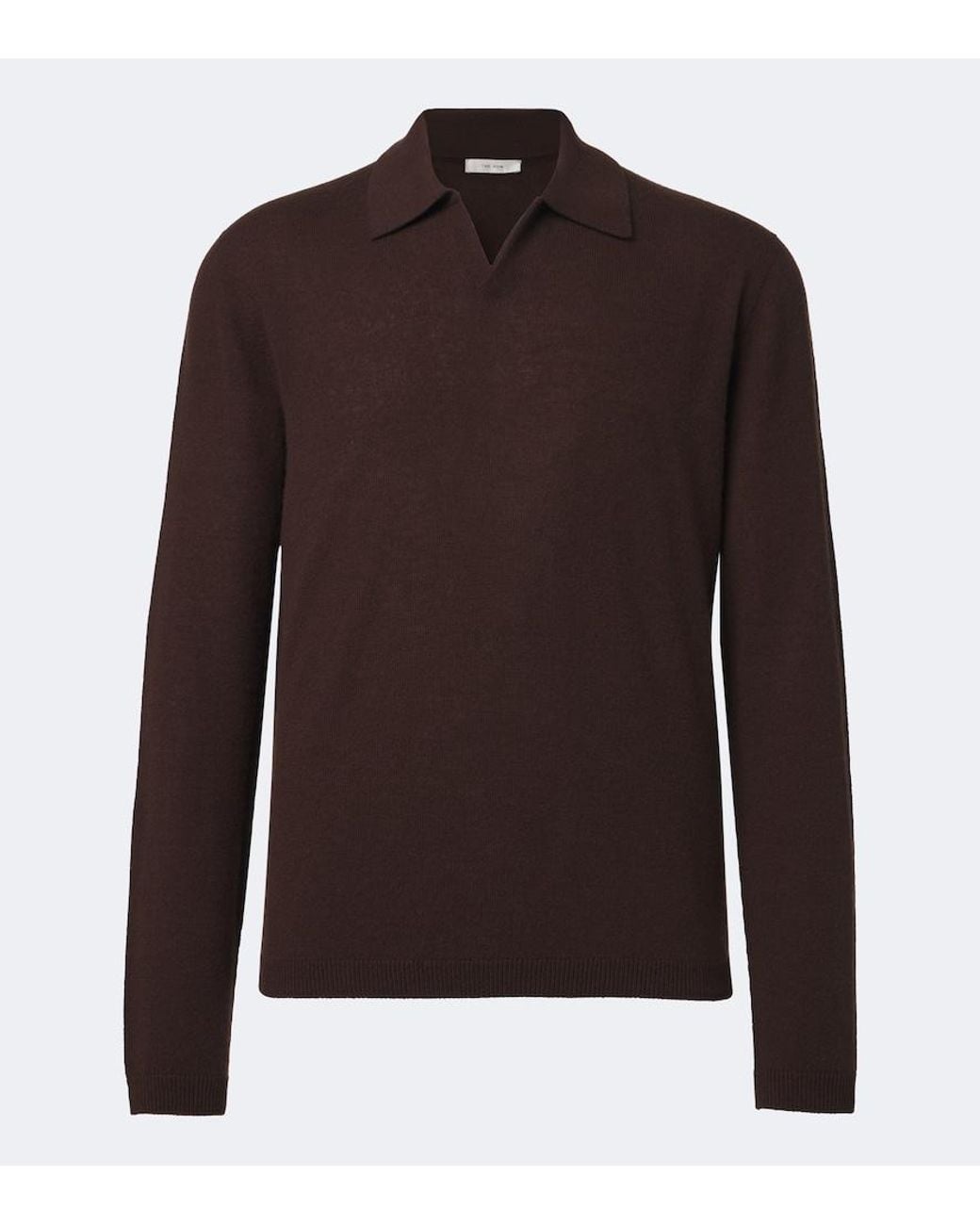 The Row Brown Ripley Cashmere Polo Sweater for men