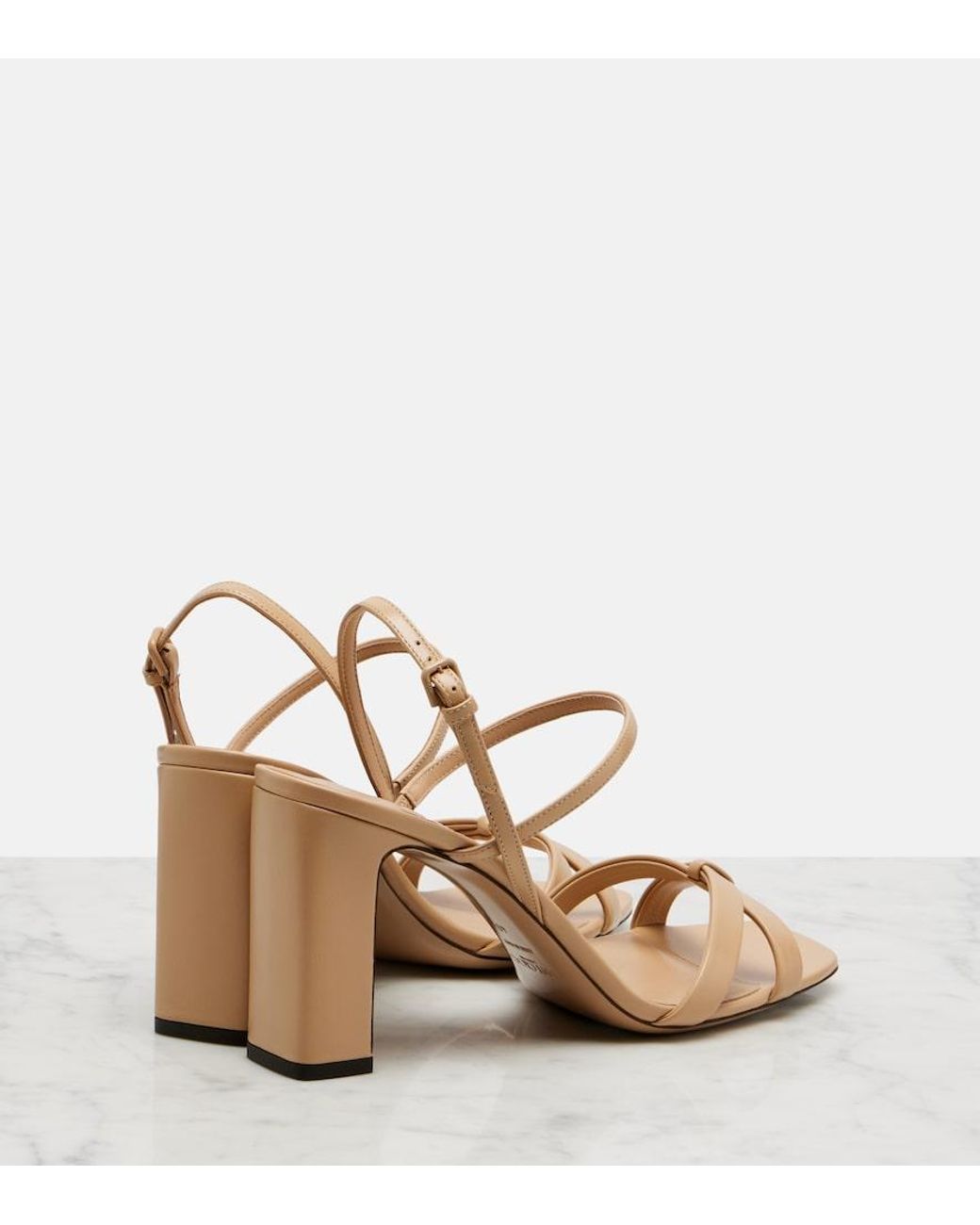 Jimmy Choo Metallic Elsy Leather Slingback Sandals
