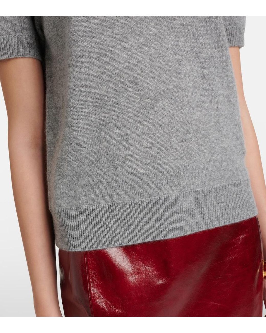 Jardin Des Orangers Gray Cashmere Polo Sweater