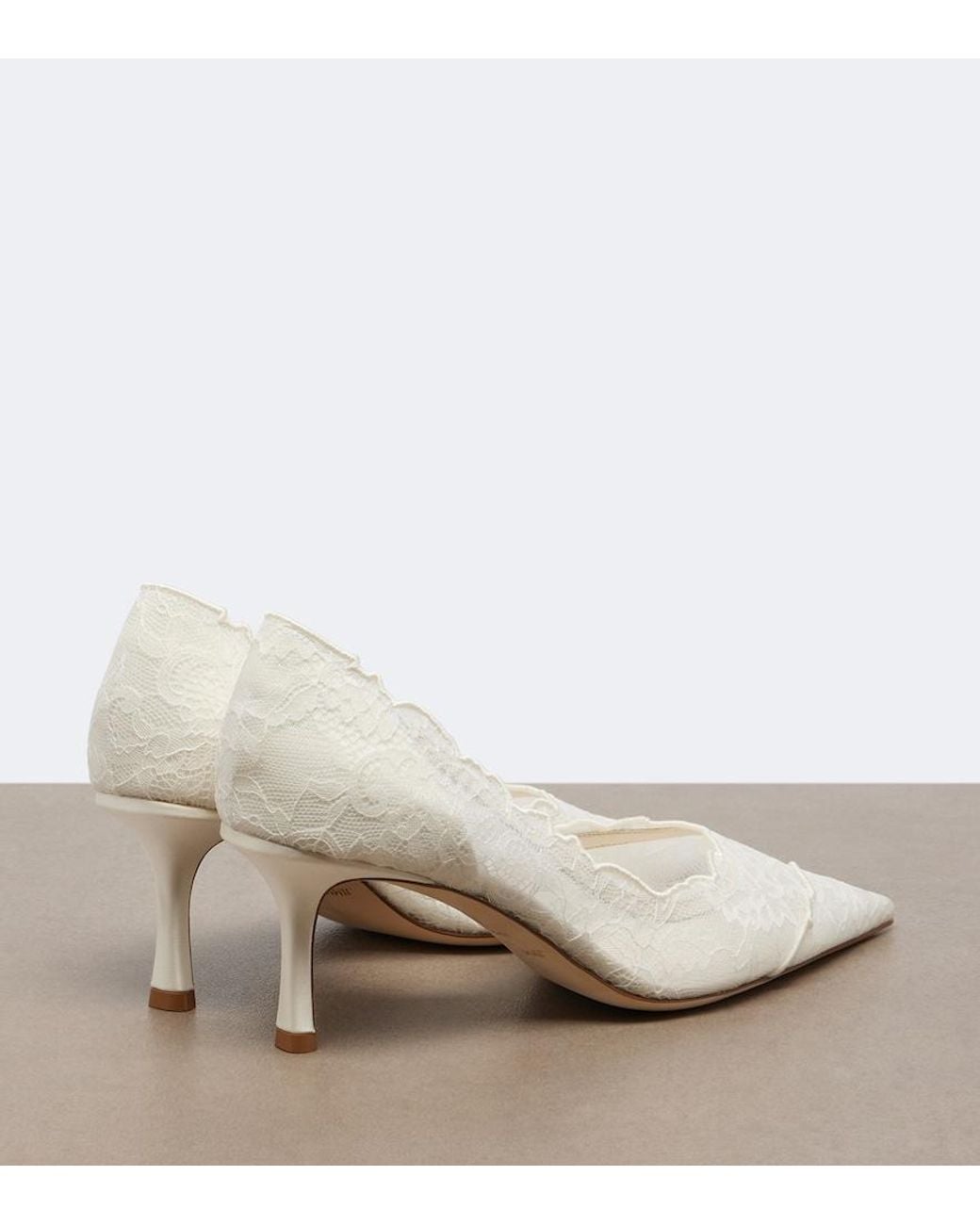 Jimmy Choo White Bridal Faiz Lace Pumps