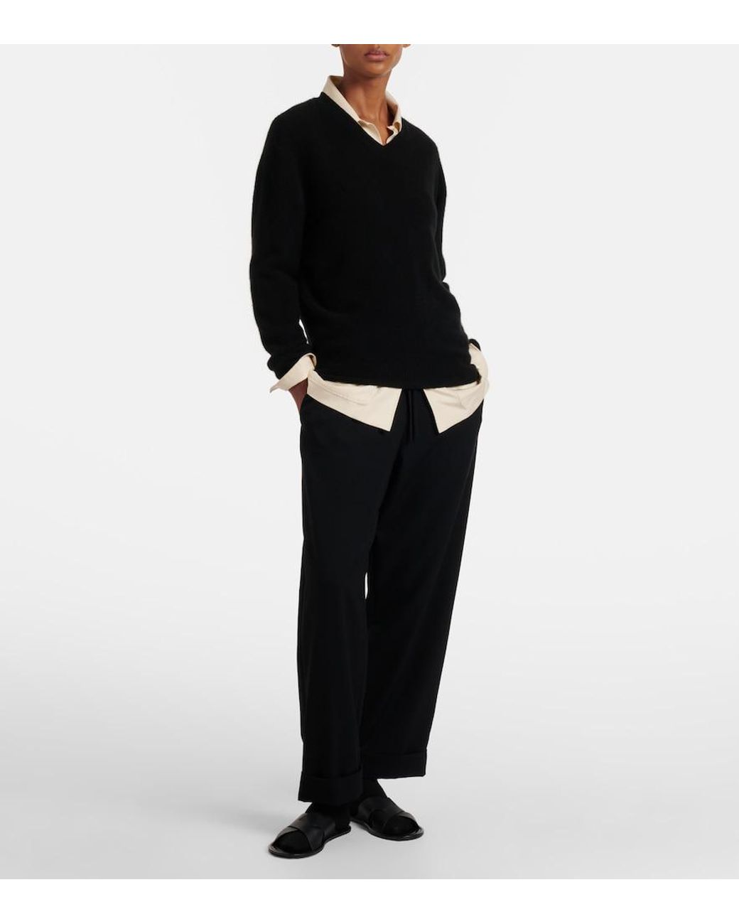 The Row Black Numi Cashmere Top